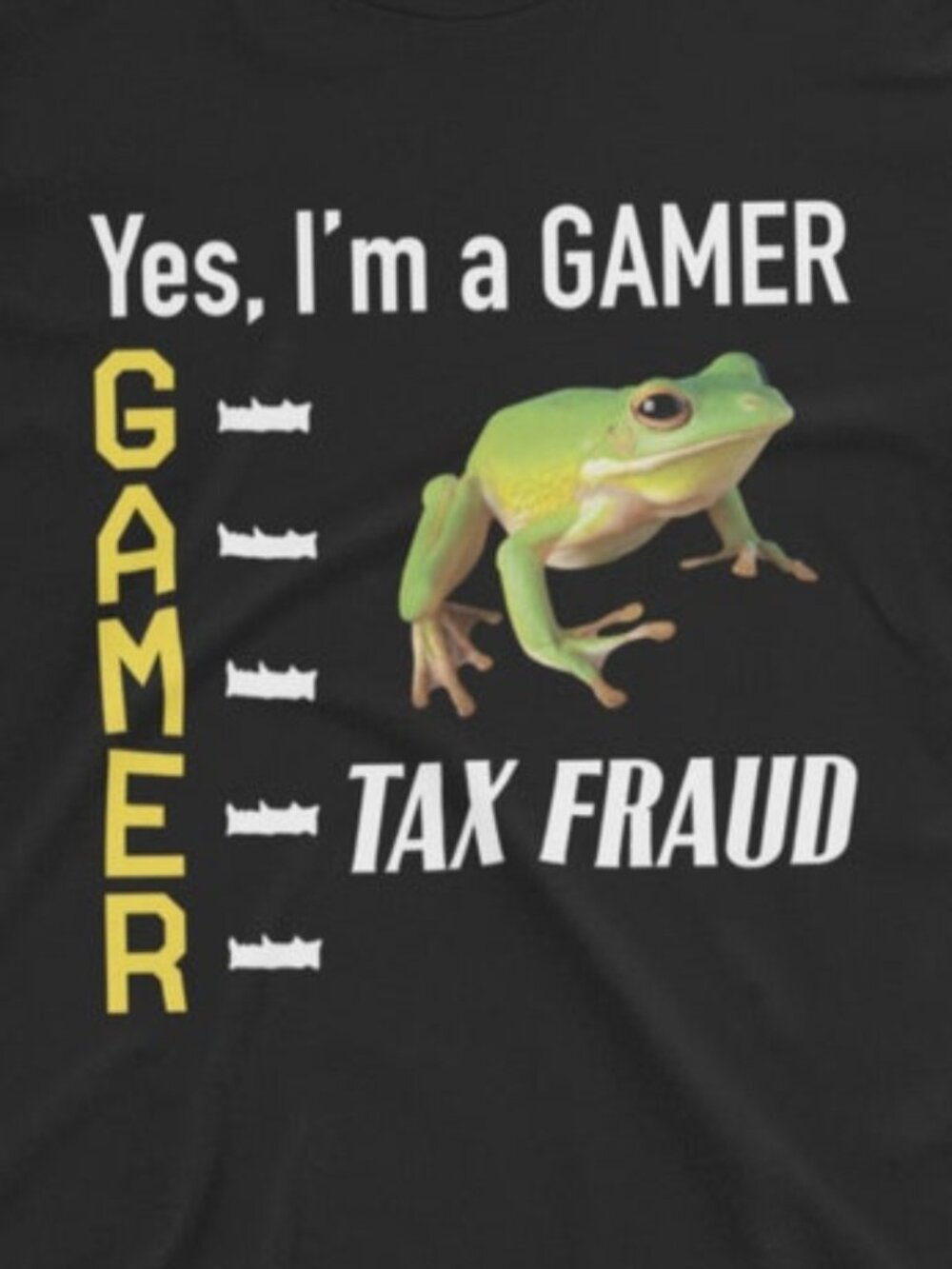 Tax Fraud Gamer Meme Shirt, Funny Unisex Tshirt, Short Sleeve Bella Canvas Tee, - Picture 2 of 4